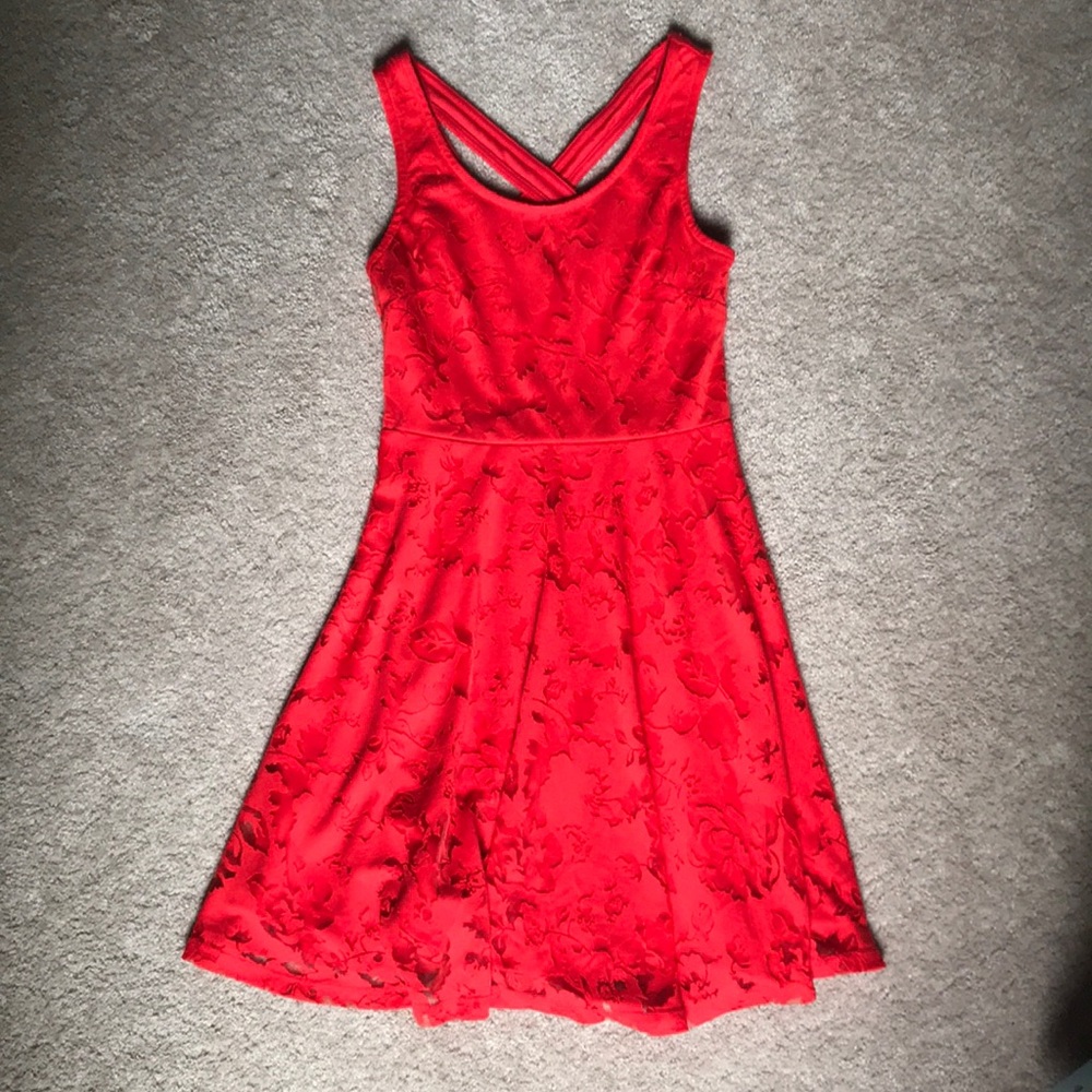 Red mini dress